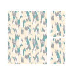 MADRID A0231 (Rectangular, ( T 160X220 + 2T 60X110 ), ECRU SHRINK / BLEU TURQUOISE)