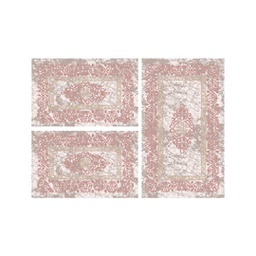 JAKARTA A2696 (Rectangulaire, ( T 80X130 + 2T 65X100 ), ECRU SHRINK_BOIS DE ROSE)