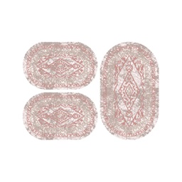 JAKARTA A2746 (Oval, ( O 80X130 + 2O 65X100 ), ECRU SHRINK_BOIS DE ROSE)