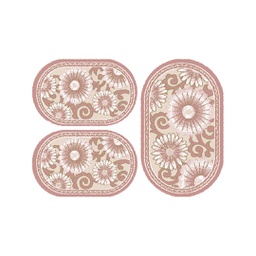 VALENCIA 76593 (Oval, ( O 80X130 + 2O 65X100 ), BOIS DE ROSE_CREME)