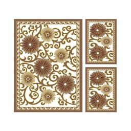 VALENCIA 76590 (Rectangular, ( T 160X220 + 2T 60X110 ), MARRON BRONZE_CREME)