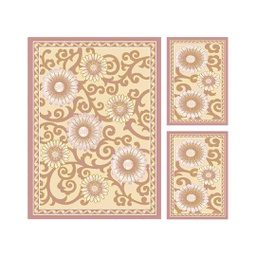 VALENCIA 76593 (Rectangulaire, ( T 160X220 + 2T 60X110 ), BOIS DE ROSE_CREME)