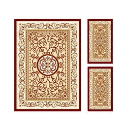 VALENCIA 92580 (Rectangular, ( T 160X220 + 2T 60X110 ), BORDEAUX_CREME)