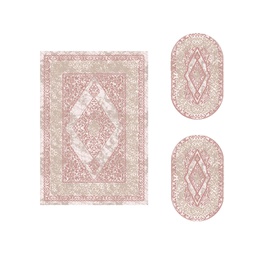 JAKARTA A2746 (Ensembles Variés, ( T 155X220 + 2O 90X55 ), ECRU SHRINK_BOIS DE ROSE)