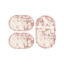 MADRID 98960 (Oval, ( O 80X130 + 2O 65X100 ), ECRU SHRINK_BOIS DE ROSE)