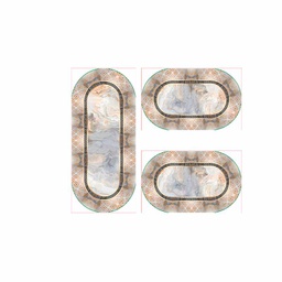 وسام 2182A (بيضوي, ( O 50X110 + 2 O50X80 ), متعدد الألوان, تفت)