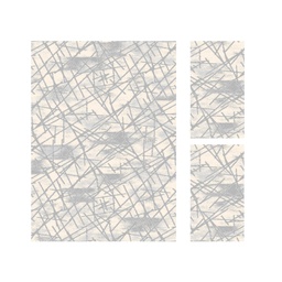 MADRID 99760 (Rectangulaire, ( T 160X220 + 2T 60X110 ), ECRU SHRINK - GRIS CLAIRE)