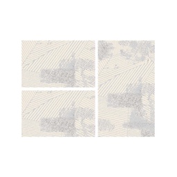 MADRID 99750 (Rectangulaire, ( T 80X130 + 2T 65X100 ), ECRU SHRINK - GRIS CLAIRE)