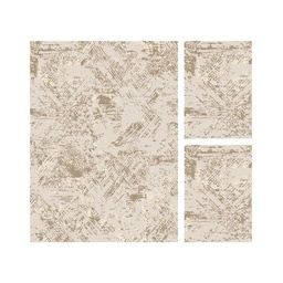 MADRID 9309L (Rectangulaire, ( T 160X220 + 2T 60X110 ), SHRINK BEIGE_MARRON BRONZE)