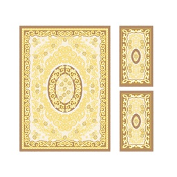 فالينسيا 92683 (مستطيل, ( T 160X220 + 2T 60X110 ), بني بيج / قشدي)