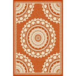 MELODIE 86620 (Rectangular, 190X275, BRIQUE FONCE - IVOIRE)