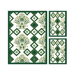 VALENCIA 66760 (Rectangulaire, ( T 160X220 + 2T 60X110 ), VERT EMERAUDE_CREME)