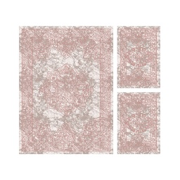 JAKARTA A2733 (Rectangular, ( T 160X220 + 2T 60X110 ), ECRU SHRINK_BOIS DE ROSE)