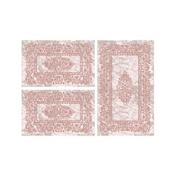 JAKARTA A2693 (Rectangular, ( T 80X130 + 2T 65X100 ), ECRU SHRINK_BOIS DE ROSE)