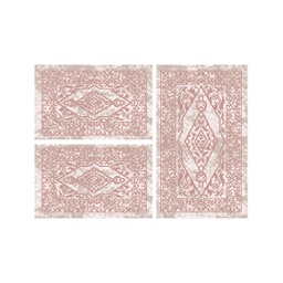 JAKARTA A2743 (Rectangulaire, ( T 80X130 + 2T 65X100 ), ECRU SHRINK_BOIS DE ROSE)