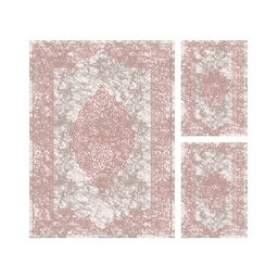 JAKARTA A2673 (Rectangular, ( T 160X220 + 2T 60X110 ), ECRU SHRINK_BOIS DE ROSE)