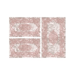 JAKARTA A2673 (Rectangular, ( T 80X130 + 2T 65X100 ), ECRU SHRINK_BOIS DE ROSE)