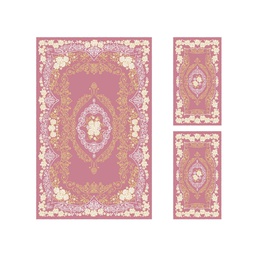 ISHRAK 86431 (Rectangular, ( T 140X220 + 2T 60X110 ), BOIS DE ROSE)