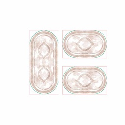 WISSEM 2183A (Ovale, ( O 50X110 + 2 O50X80 ), MULTI COULEURS, Tuft)