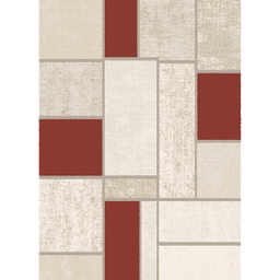 OZEL 97550 (Rectangulaire, 200X280, ECRU SHRINK / BORDEAUX)
