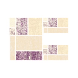 OZEL 97550 (Rectangulaire, ( T 100X125 + 2T 100X55 ), ECRU SHRINK_VIOLET)