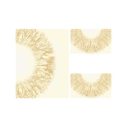 OZEL 97420 (Rectangulaire, ( T 100X125 + 2T 100X55 ), ECRU SHRINK_MARRON MIEL)