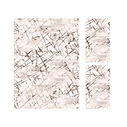 MADRID 99760 (Rectangular, ( T 160X220 + 2T 60X110 ), BLANC CASSE SHRINK_MARRON CAFE)
