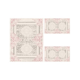 OZEL 96740 (Rectangulaire, ( T 100X125 + 2T 100X55 ), ECRU SHRINK_BOIS DE ROSE)