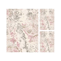 KILIS 9543P (Rectangulaire, ( T 160X220 + 2T 60X110 ), ECRU SHRINK_BOIS DE ROSE)