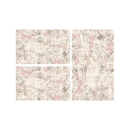 KILIS 9544P (Rectangulaire, ( T 80X130 + 2T 65X100 ), ECRU SHRINK_BOIS DE ROSE)