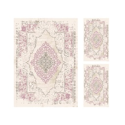 OZEL 96710 (Rectangulaire, ( T 160X220 + 2T 60X110 ), ECRU SHRINK_BOIS DE ROSE)