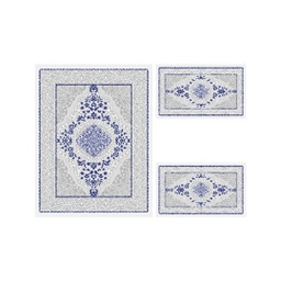 MERSIN A1895 (Rectangulaire, ( T 100X130 + 2T 60X100 ), ECRU SHRINK_BLEU NUIT)