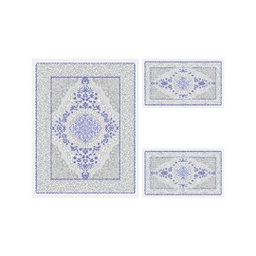 MERSIN A1895 (Rectangular, ( T 100X130 + 2T 60X100 ), SHRINK ECRU_BLEU VIOLACE)