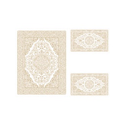 MERSIN A1890 (Rectangular, ( T 100X130 + 2T 60X100 ), BLANC CASSE SHRINK_BEIGE)