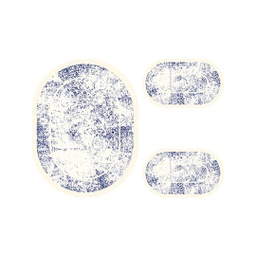 MANISA A4361 (Oval, ( O 100X130 + 2O 60X100 ), ECRU SHRINK_BLEU NUIT)