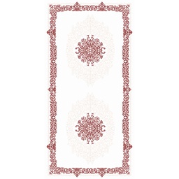 QAMAR A6610 (Rectangulaire, 200X400, ECRU SHRINK / BORDEAUX)