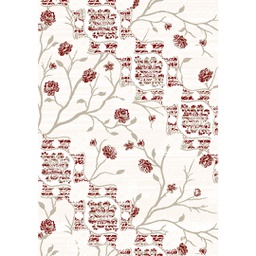 QAMAR A9520 (Rectangular, 200X275, ECRU SHRINK / BORDEAUX)