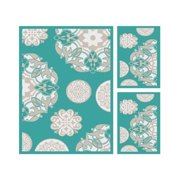 CIRTA A2170 (Rectangulaire, ( T 150X220 + 2T 60X110 ), BLEU TURQUOISE)