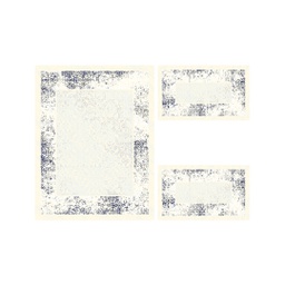 MANISA A436C (Rectangular, ( T 100X130 + 2T 60X100 ), ECRU SHRINK  - GRIS FONCÈ)