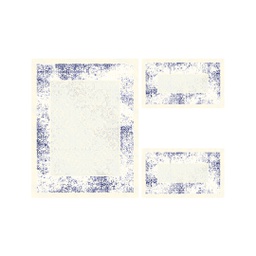 MANISA A436C (Rectangular, ( T 100X130 + 2T 60X100 ), SHRINK ECRU_BLEU VIOLACE)