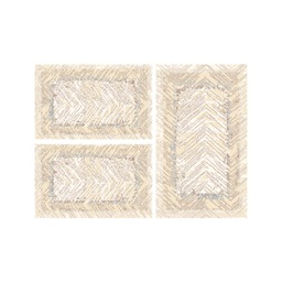 MUGLA B4570 (Rectangulaire, ( T 80X130 + 2T 65X100 ), ECRU SHRINK_IVOIRE)