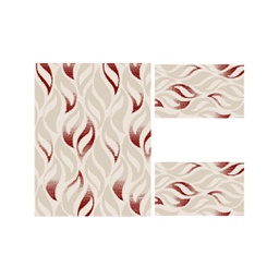 GALA 97220 (Rectangulaire, ( T 100X130 + 2T 60X100 ), ECRU SHRINK_BORDEAUX)