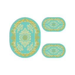 PLAZA 92352 (Oval, ( O 100X125 + 2O 100X55 ), VERT TURQUOISE)